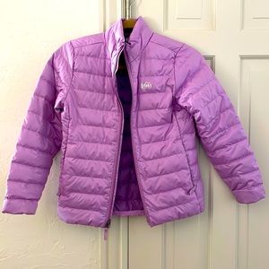 REI girls purple puffer light weight sz Medium (10-12)